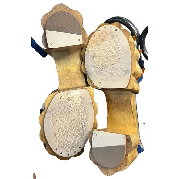 Tory Burch Women's Blue Alma Platform Sandal NWOB Size 7 Medium - Picture 9 of 11